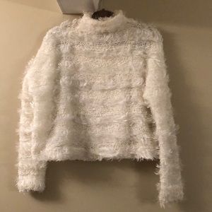 Nasty Gal white cropped turtleneck sweater